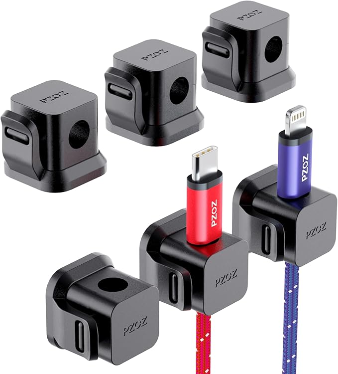 PZOZ 6 Pack Cord Organizer, Adhesive Charger Cable Clips, Wire Holder Keeper by pzoz