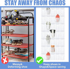 Windyun 40 Over the Door Shoe Organizer Large Breathable Mesh Pocket Clear - Image 2