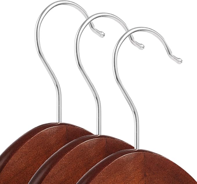 Casafield - 20 Walnut Wooden Suit Hangers - Premium Lotus Wood - Image 2