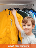 HOUSE DAY 14 Inch Kids Velvet Hangers 50 Pack, Durable Big Kid Hangers - Image 2