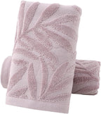 Pidada Hand Towels Set of 2 Leaf Pattern 100% Cotton Absorbent Soft Decorative by Pidada