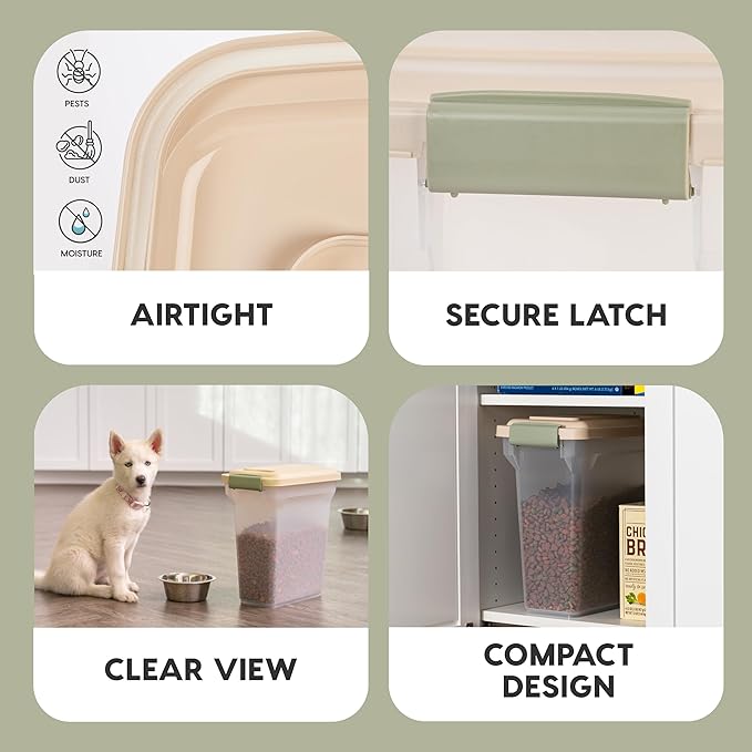 IRIS USA Dog Food Storage Container, Airtight Lid, Versatile Pet Food Bin - Image 4
