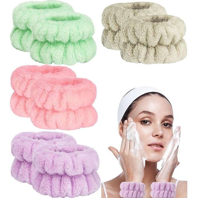 8pcs Wrist Bands for Washing Face, Absorbent Face Washing Wristbands, by Taocar