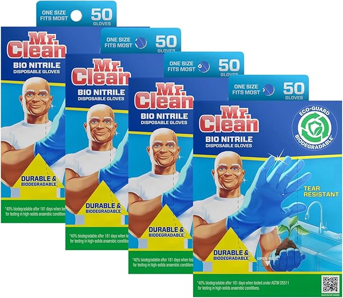 Mr Clean Bio-Nitrile Disposable Gloves 200 Count by MrClean