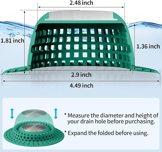 Shower Drain Hair Catcher Bathtub Drain Cover Shower Protector - Image 6