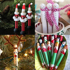 Winlyn 50 Sets Unfinished Wood Doll Pins Doll Clothespins Wooden Round Peg Wood - Image 8