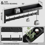 AMBIRD 35 inch Wall Hooks with Shelf, Coat Rack Wall Mount, Large Coat Hanger - Image 5