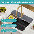 PoYang 4 Pack Faucet Mat for Kitchen Sink Splash Guard Long: Super Absorbent - Image 2