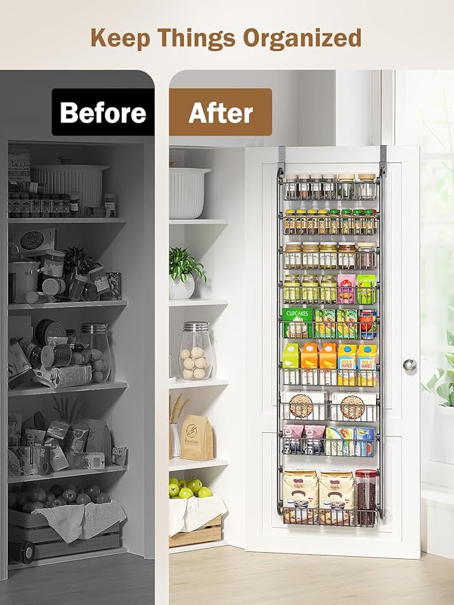 Delamu Over The Door Pantry Organizer, 9-Tier Pantry Door Organizers and Storage - Image 7