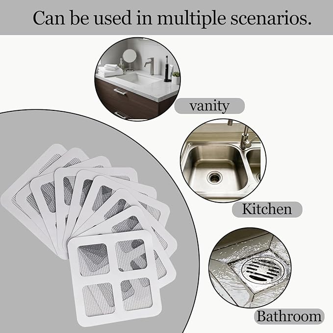 50Pcs Disposable Shower Drain Hair Catcher, Prevents Hair Clogs, 4x4 Inch Mesh - Image 5