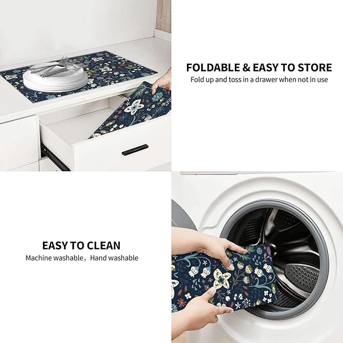 2Pcs Dish Drying Mats Faucet Mats Sets Large Size Coffee Mats Sink Faucet Mat - Image 8