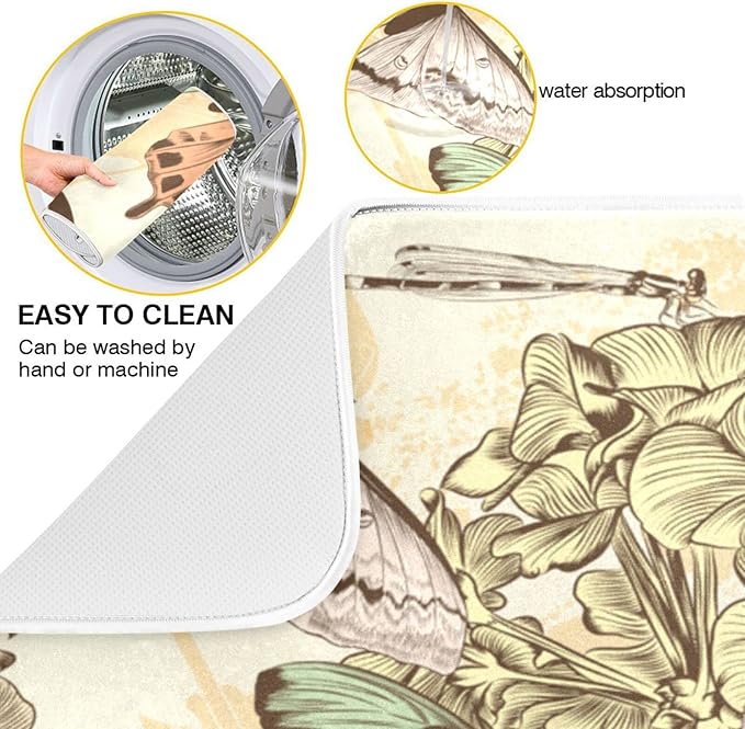 Super Absorbent Dish Drying Mat, Microfiber Fast-Drying Dish Mat, Kitchen Dish - Image 2
