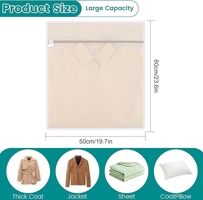 4Pcs Durable Cotton Mesh Laundry Bags - Image 2