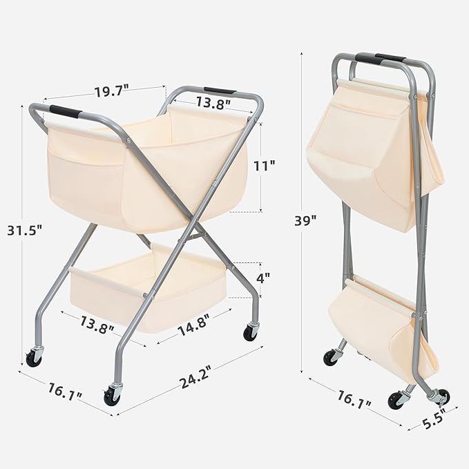 STORAGE MANIAC Collapsible Laundry Cart - Image 2