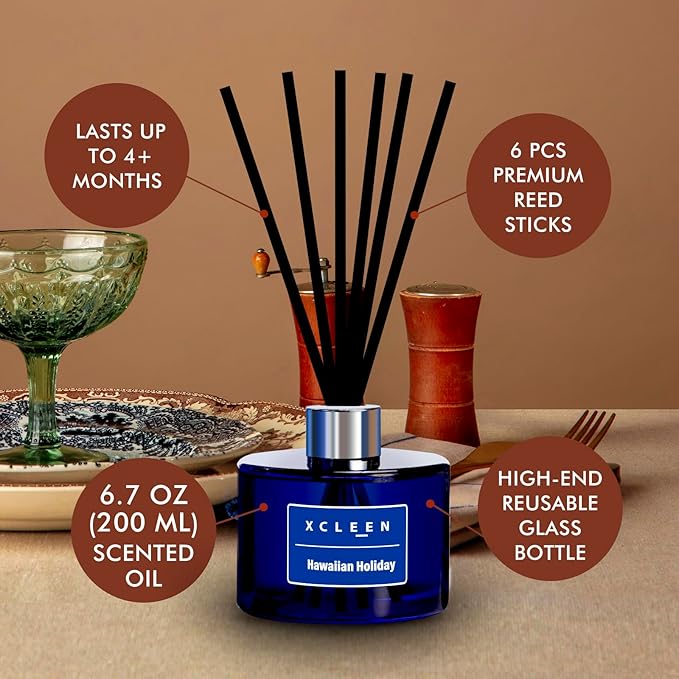 Reed Diffuser Set, 6.7 Oz Hawaiian Holiday Scented Reed Diffuser, Home - Image 3