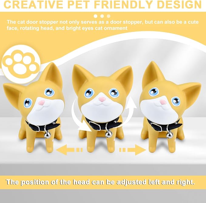 Khaki Cute Cat Door Stopper Decorative Non-Slip Floor Protector - Image 4