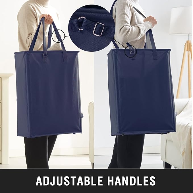 Slim Laundry Hamper with Adjustable Long Handles, 45L Small Laundry Baskets - Image 2