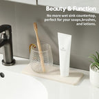 3PCS Bathroom Sink Vanity Trays, Quick Stone Drying Mat Dish Soap Dispenser - Image 2