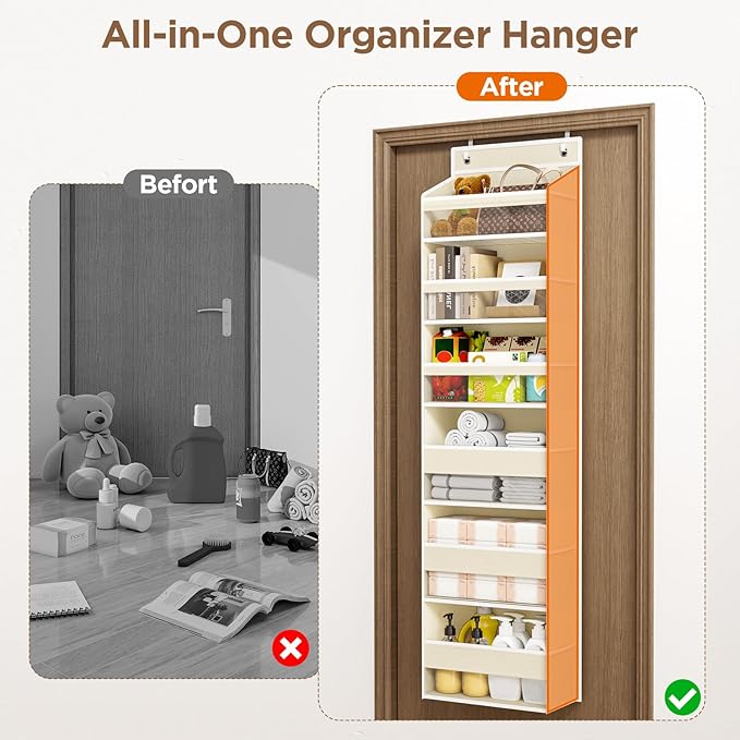 Over The Door Organizer, 6 Shelf Door Hanging Organizers - Image 8