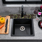 2 Pcs Kitchen Sink Splash Guard Faucet Mats Vintage Fern and Berries Pattern - Image 3