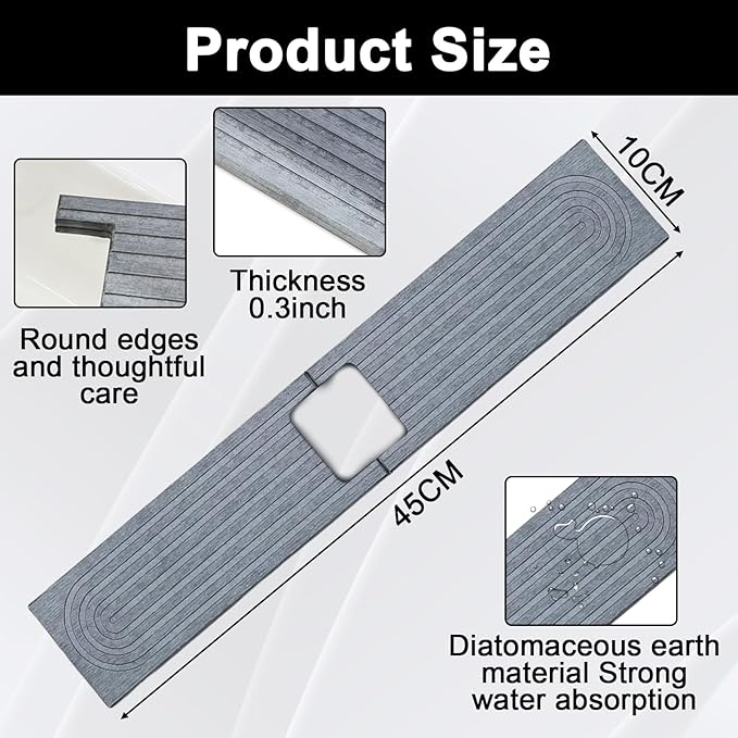 Faucet Mat for Kitchen Sink, Stone Faucet Mat for Kitchen Sink Tray - Image 2