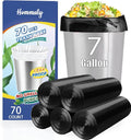 7 Gallon 70 pcs Black Trash Bags Strong Black Garbage Bags, Bathroom Trash Can by HOMMALY