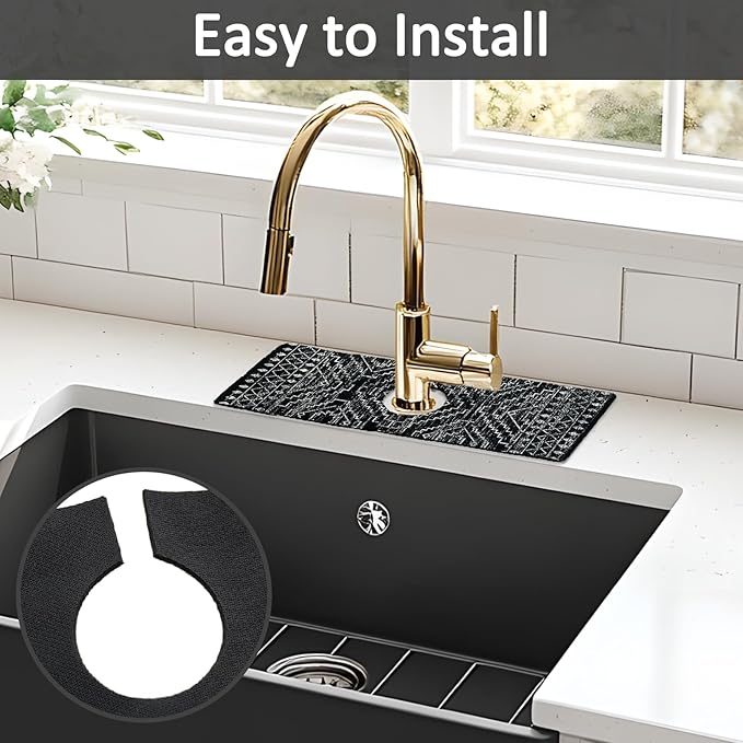 15" X 5.5" Kitchen Sink Splash Guard Faucet Mat Aztec Super Absorbent Fast - Image 5