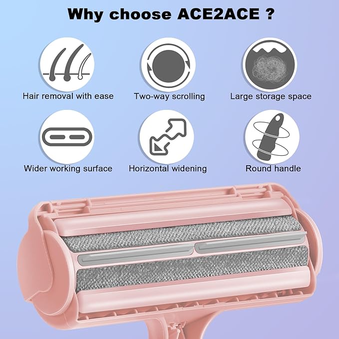 ACE2ACE Pet Hair Removal Tool, Lint Roller Brush - Image 6