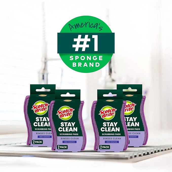 Scotch-Brite Clean & Rinse Non-Scratch Scrub Sponges – Dual-Sided Scrubber - Image 9