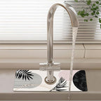 Patterned Sink Faucet Mat Kitchen Splash Guard Super Absorbent Drying Mat - Image 2