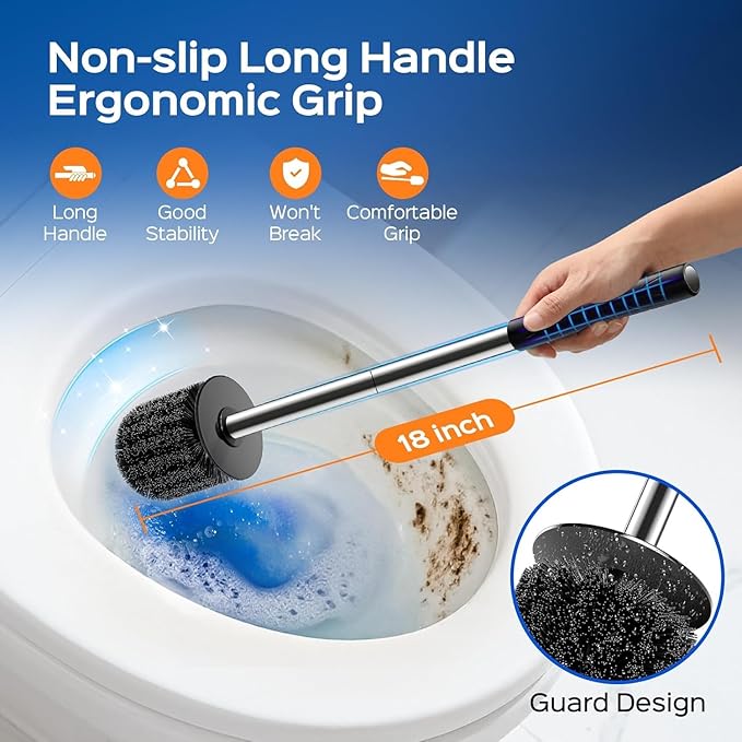 HAMITOR Toilet Bowl Brush Set: Compact Space-Saving Design - Image 5
