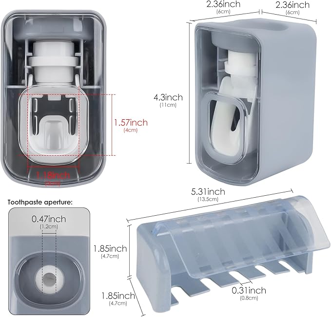 5 Slots Wall Mount Toothbrush Holder - Image 2
