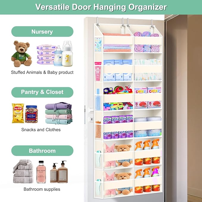 Heavy Duty Over The Door Organizer 6 Tiers, Extra Large Behind Door Storage of - Image 6