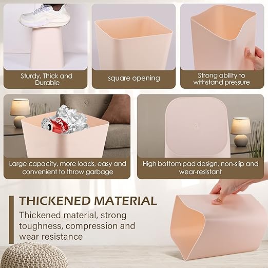 Amyhill 10 Pcs Small Trash Can 2 Gallon Plastic Garbage Can Small Waste Basket - Image 4
