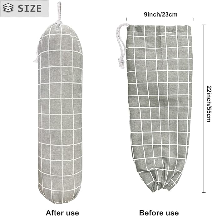 SYIPO Plastic Bag Holder, Wall Mount Organizer, Shopping Bags Carrier, Washable - Image 2