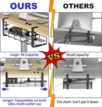 Under Desk Cable Management Tray, 31.5'' No Drill Heavy Duty Steel Cable Tray - Image 2