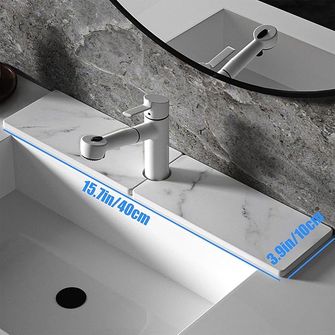 Kitchen Sink Faucet Mat, Diatomaceous Earth Quick Dry Sink Splashback Drying Mat - Image 2