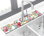 Kitchen Sink Splash Guard Faucet Mat -2 PC Super Absorbent Fast Drying Mat Sink - Image 2