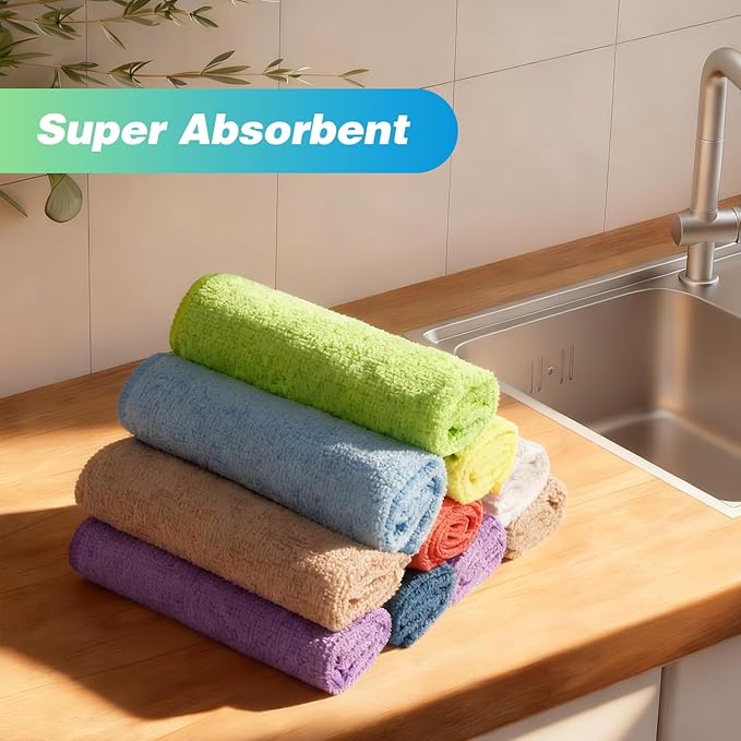 HOMEXCEL Microfiber Cleaning Cloth, 24 Pack Absorbent Cleaning Rags - Image 5