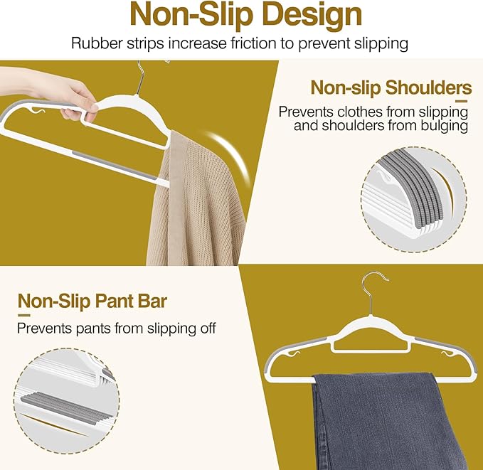 Plastic Hangers 50 Pack, 16.5 in Heavy Duty Clothes Hangers - Image 3