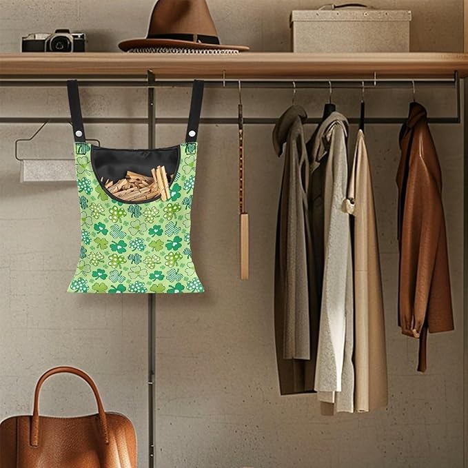 Clothes Pin Hanging Bag with Hanging Rope 14.5 X 12 Inch Clothespin Bag - Image 4