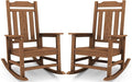 SERWALL Oversized Rocking Chair Set of 2 Outdoor, HDPE Outdoor Rocking Chair Set of 2, Brown by SERWALL