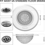 Drain Hair Catcher: for Bathtub & Shower, Reversible 304 Stainless Steel - Image 4