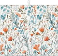 Teal and Orange Floral Dish Drying Mat by Unknown