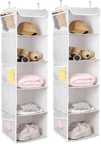 5 Shelves Hanging Closet Organizer, 2 Pack Hanging Storage - Image 7