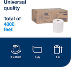 Tork Paper Hand Towel Roll White H80, 100% Recycled Fiber, 6 Rolls x 800 ft - Image 2