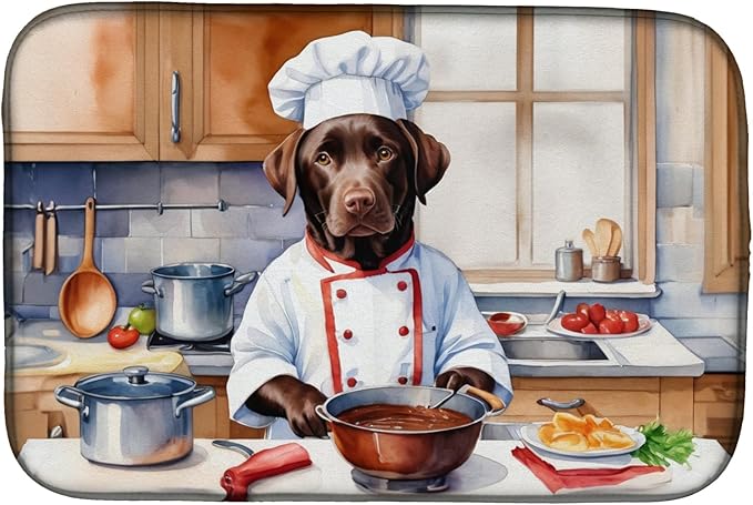 Caroline's Treasures DAC6277DDM Chocolate Labrador Retriever The Chef Dish by CarolinesTreasures