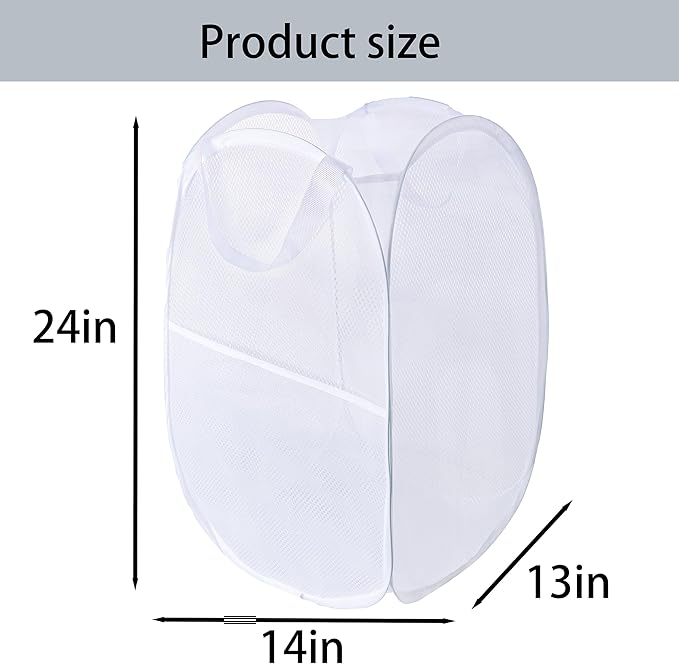 Foldable Mesh Popup Laundry Hamper, Laundry Basket Easy to Open and Fold - Image 6