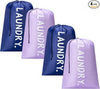 4 Pack XL Travel Laundry Bag, Machine Washable Dirty Clothes Organizer by Unknown