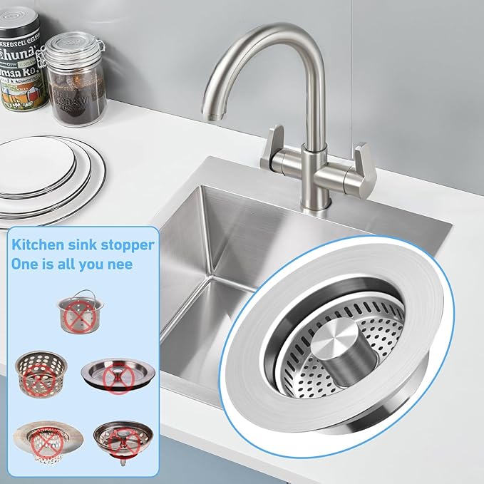 3-in-1 Kitchen Sink Drain Strainer Stopper, Upgraded Stainless Steel Sink Plug - Image 5